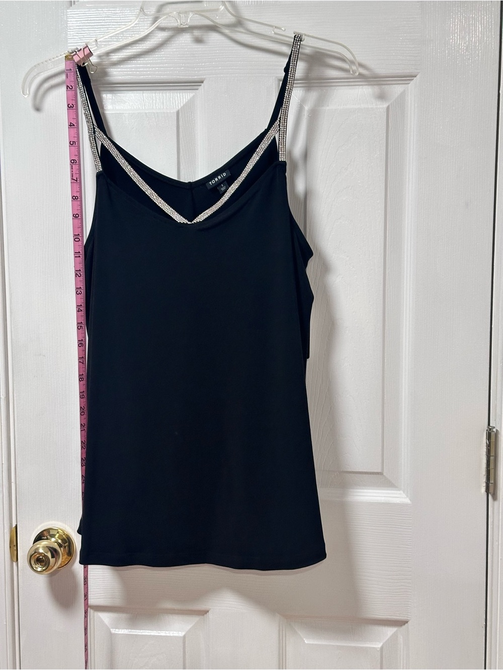 torrid Black Rhinestone-Trim Double-Strap Cami